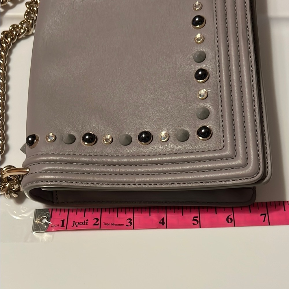 Kate Spade  Reese Park Stud Gray Gold Chain Shoulder Bag - Picture 7 of 7